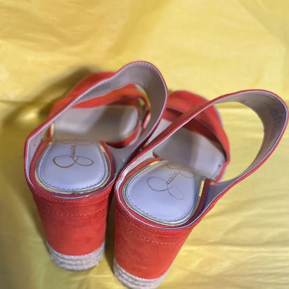 Jessica Simpson Red Espadrille Woven Sole - Picture 3 of 6